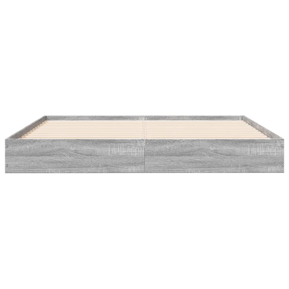Estructura de cama madera de ingeniería gris Sonoma 120x200