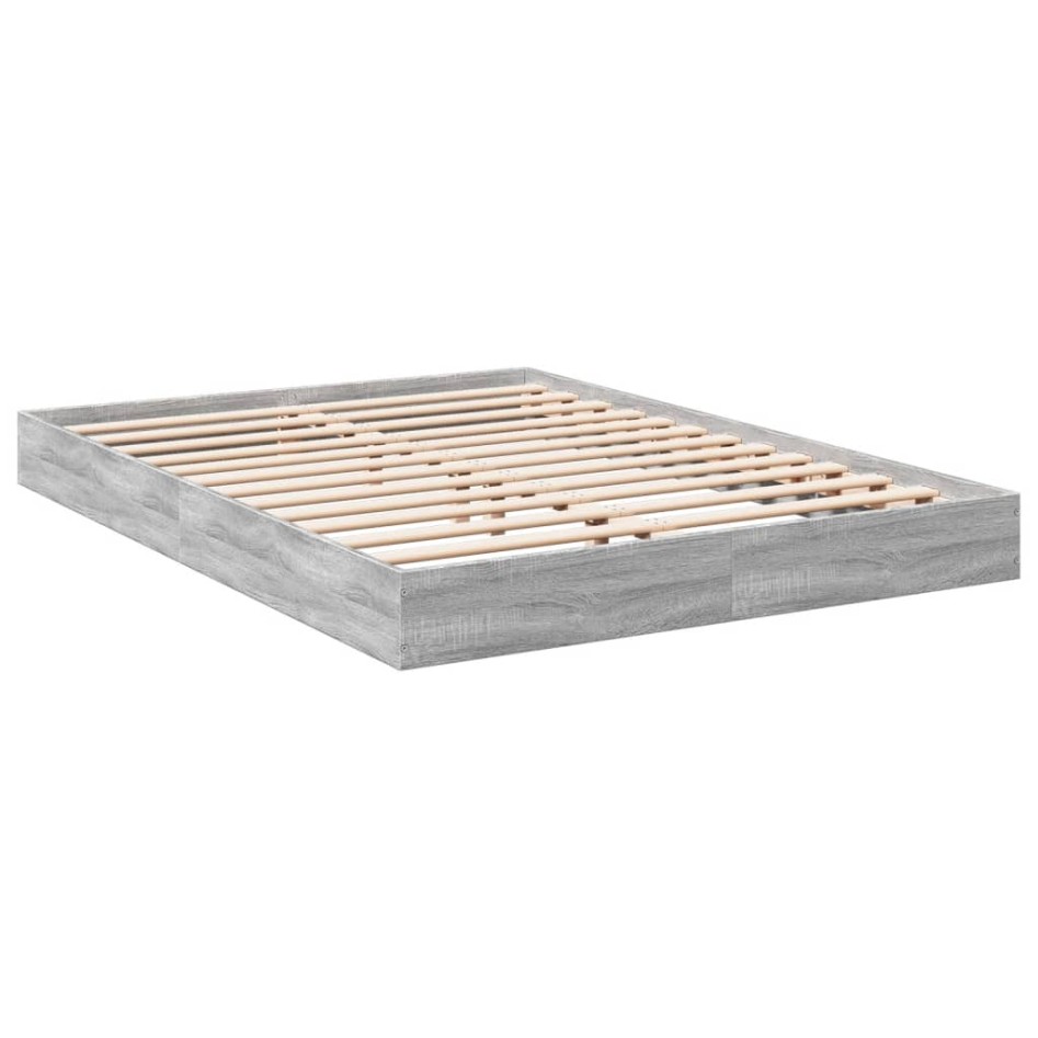 Estructura de cama madera de ingeniería gris Sonoma 120x200