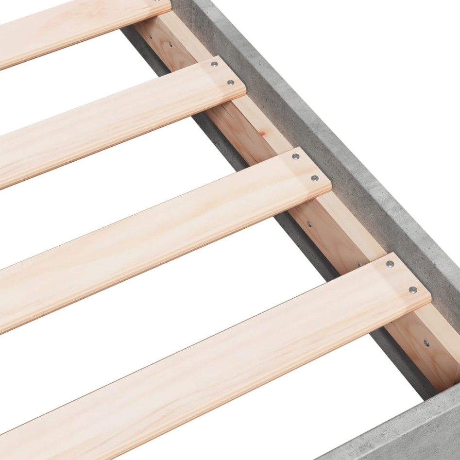 Estructura de cama madera de ingeniería gris hormigón