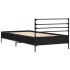 Estructura de cama madera de ingeniería y metal negra 75x190