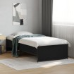 Estructura de cama madera de ingeniería y metal negro 90x200 cm