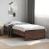 Estructura cama madera ingeniería metal roble marrón 75x190