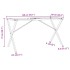 Patas de mesa de comedor estructura X acero 140x60x73