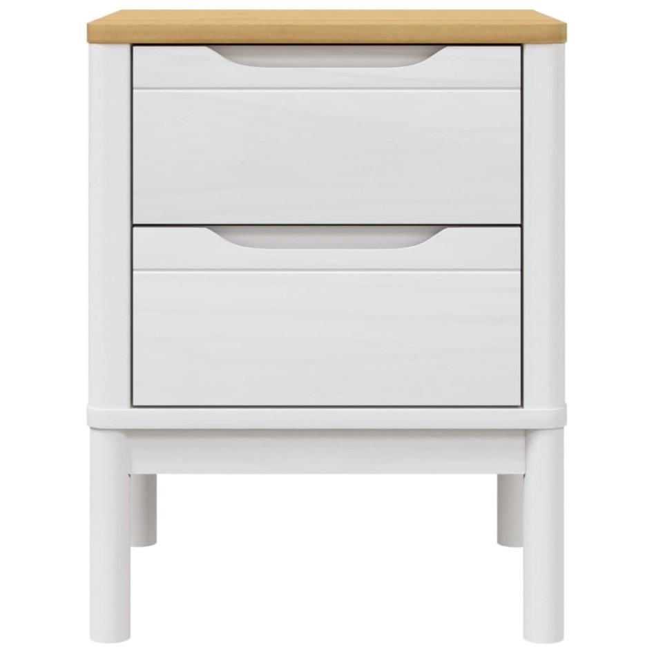 Mesita de noche FLORO madera maciza de pino blanco 45x39x57