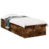 Estructura de cama madera de ingeniería roble ahumado 90x200
