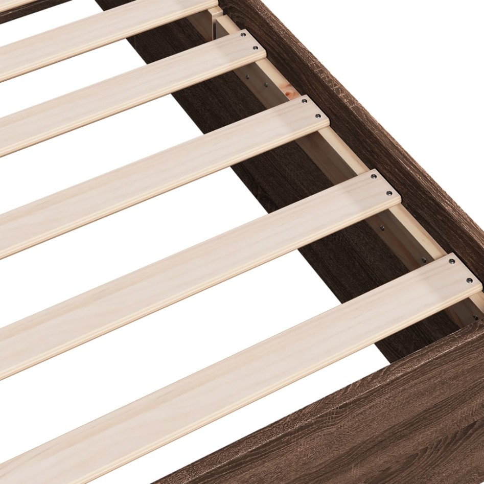 Estructura de cama madera de ingeniería roble marrón 90x200