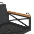 Banco columpio de ratán sintético negro 109x62x40