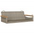 Banco columpio de ratán sintético gris 109x62x40