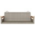 Banco columpio de ratán sintético gris 109x62x40