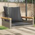 Banco columpio con cojines ratán sintético gris 63x62x40