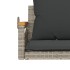 Banco columpio con cojines ratán sintético gris 63x62x40
