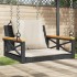Banco columpio con cojines ratán sintético negro 63x62x40