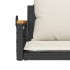 Banco columpio con cojines ratán sintético negro 63x62x40