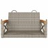 Banco columpio de ratán sintético gris 63x62x40