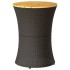 Mesa de jardín forma de tambor ratán sintético y madera