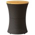 Mesa de jardín forma de tambor ratán sintético y madera