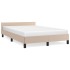 Estructura de cama cabecero cuero sintético capuchino