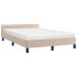 Estructura de cama cabecero cuero sintético capuchino