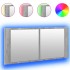 Armario de baño con espejo y luz LED gris Sonoma 100x12x45