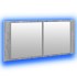 Armario de baño con espejo y luz LED gris Sonoma 100x12x45