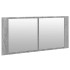Armario de baño con espejo y luz LED gris Sonoma 100x12x45
