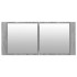 Armario de baño con espejo y luz LED gris Sonoma 100x12x45