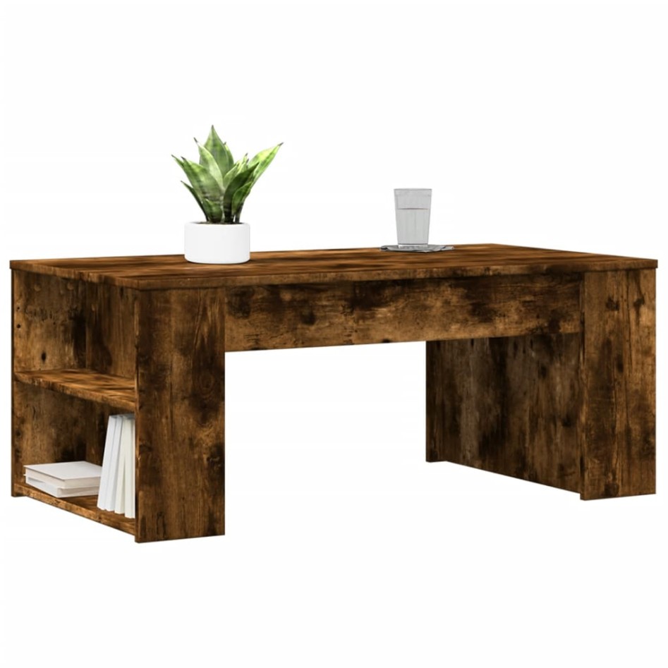 Mesa de centro madera de ingeniería roble ahumado 102x55x42