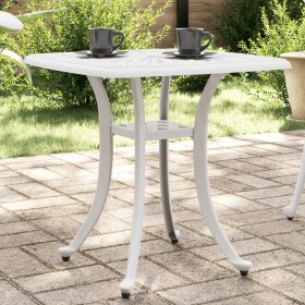 Mesa de jardín aluminio fundido blanco 53x53x53