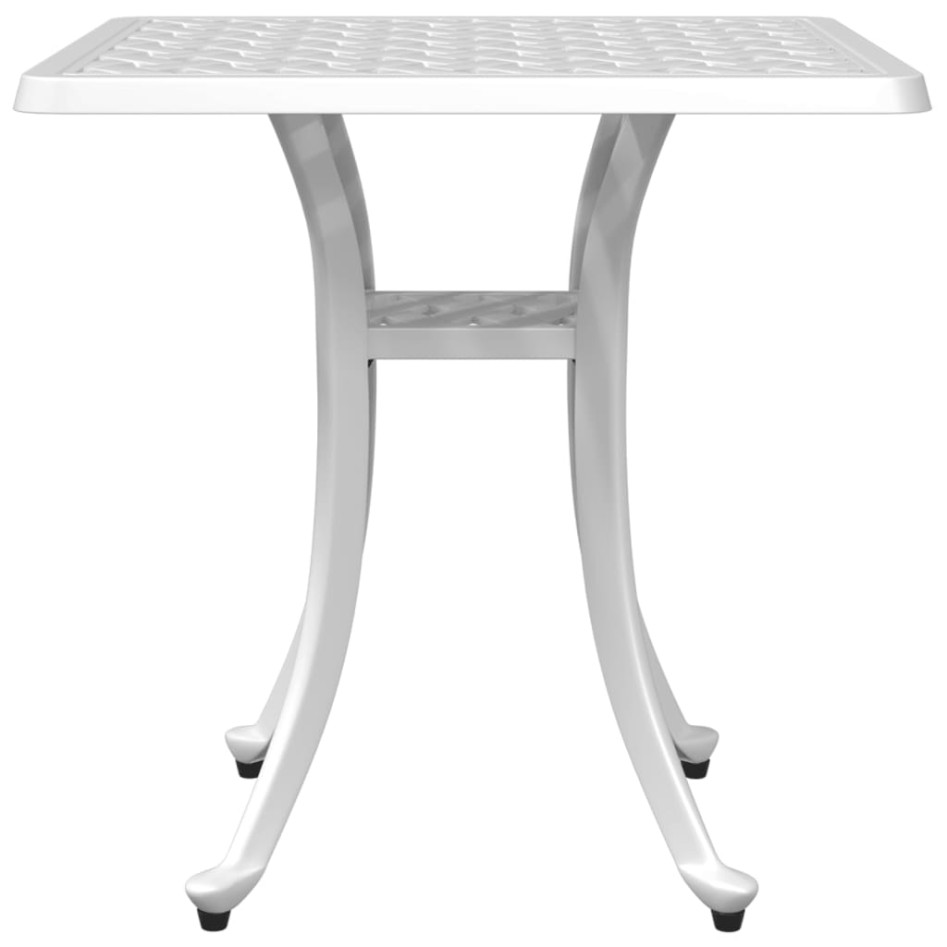Mesa de jardín aluminio fundido blanco 53x53x53