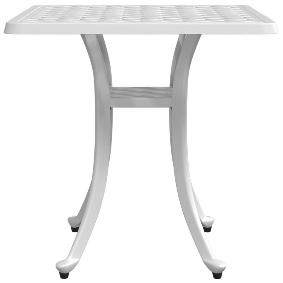 Mesa de jardín aluminio fundido blanco 53x53x53