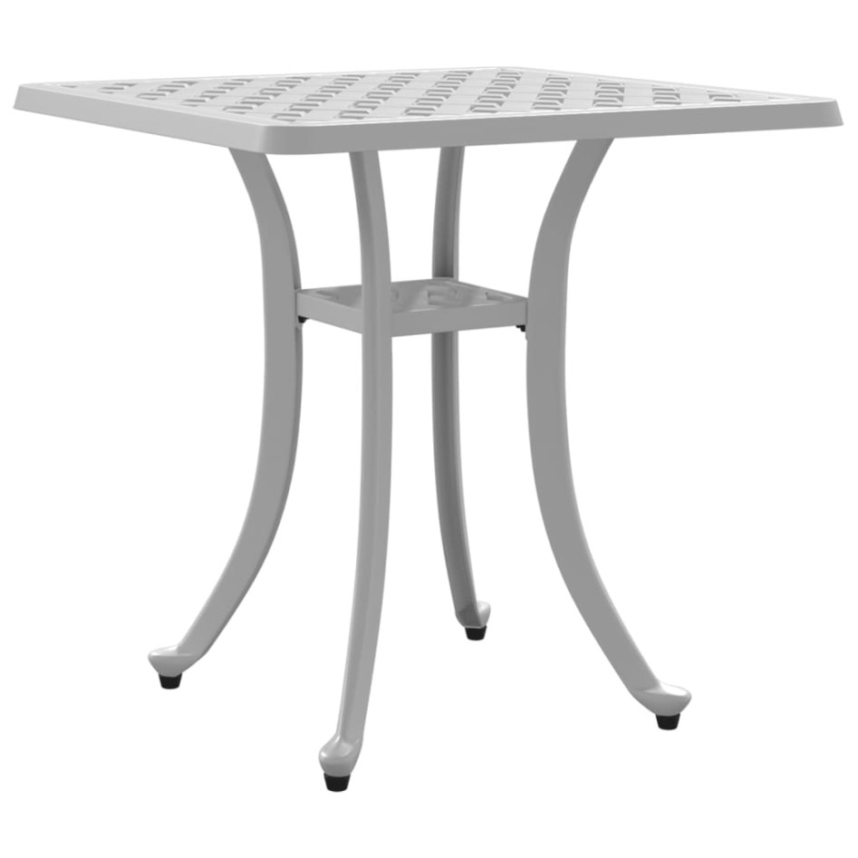 Mesa de jardín aluminio fundido blanco 53x53x53