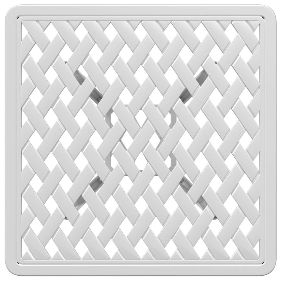 Mesa de jardín aluminio fundido blanco 53x53x53