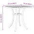 Mesa de jardín aluminio fundido blanco 53x53x53