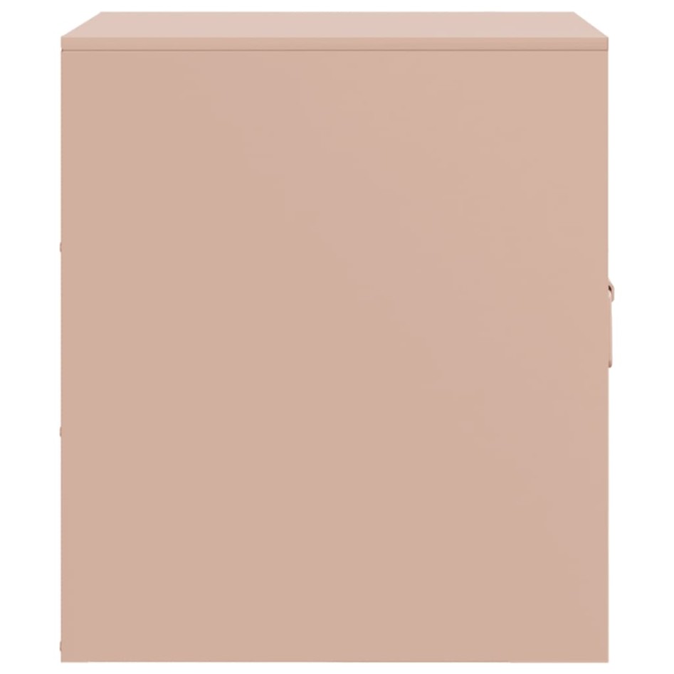 Mesitas de noche 2 unidades acero rosa 34,5x39x44