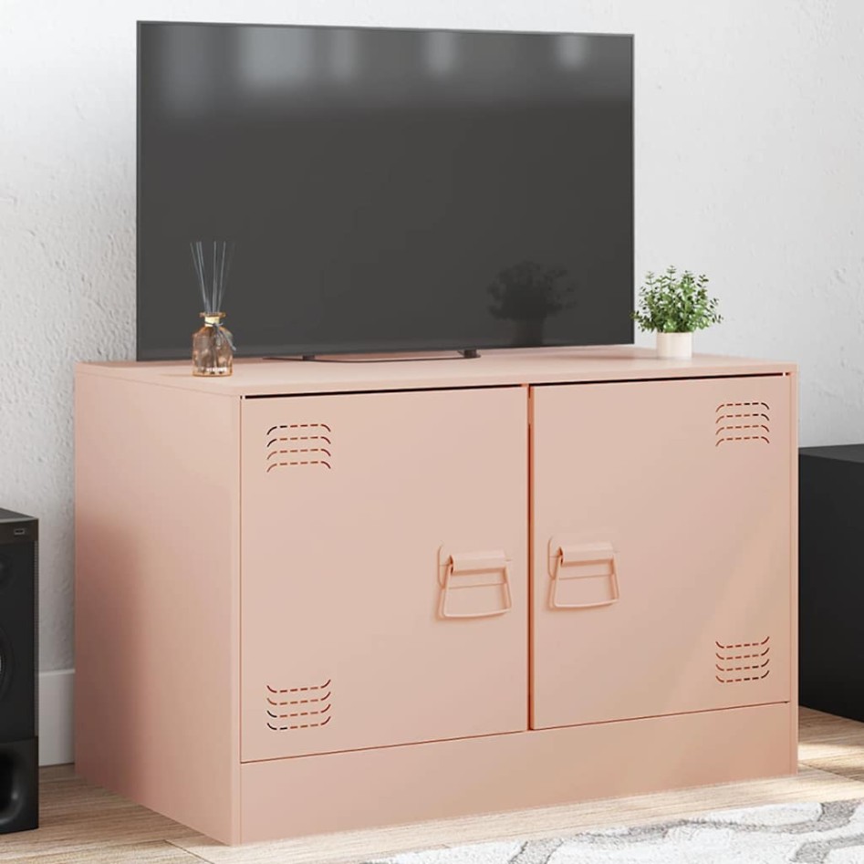 Mueble para TV de acero rosa 67x39x44