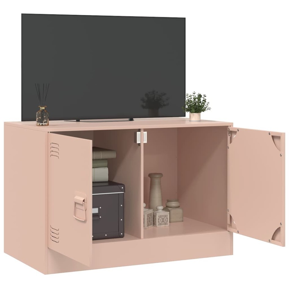 Mueble para TV de acero rosa 67x39x44