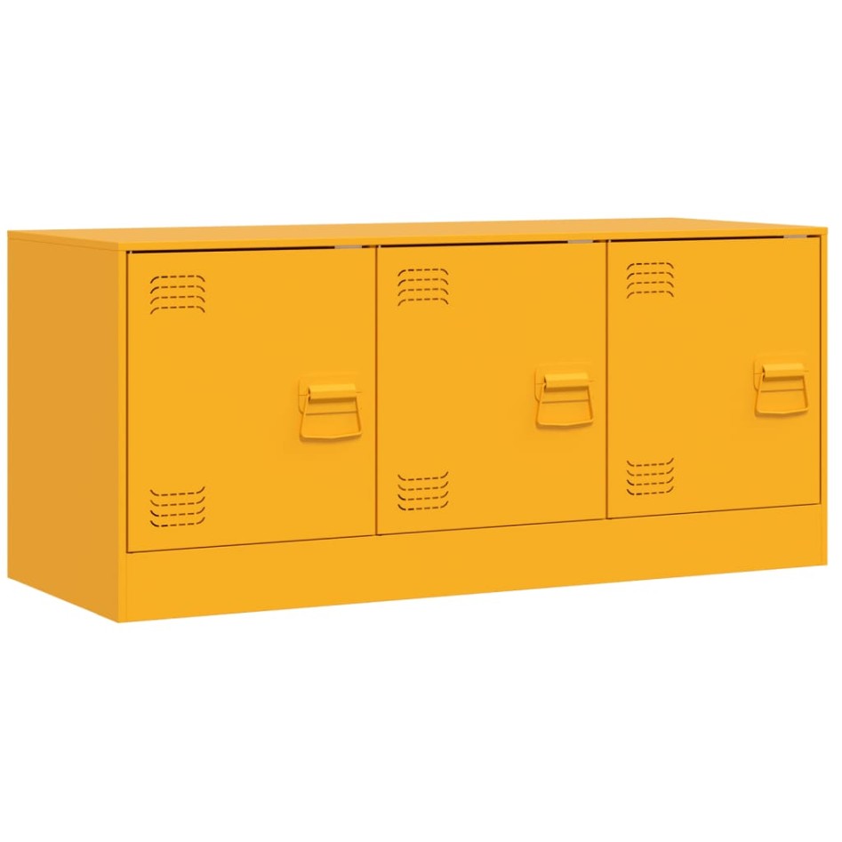 Mueble para TV de acero amarillo mostaza 99x39x44