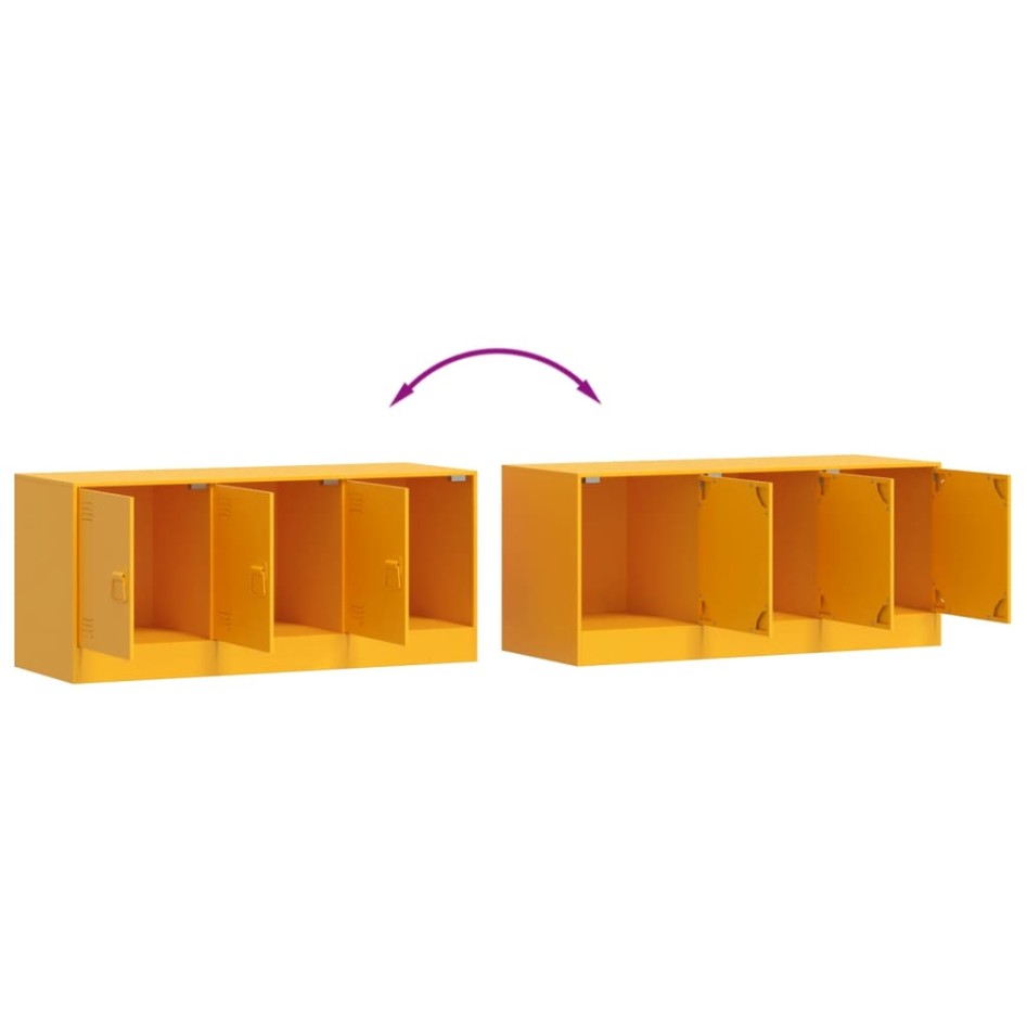 Mueble para TV de acero amarillo mostaza 99x39x44