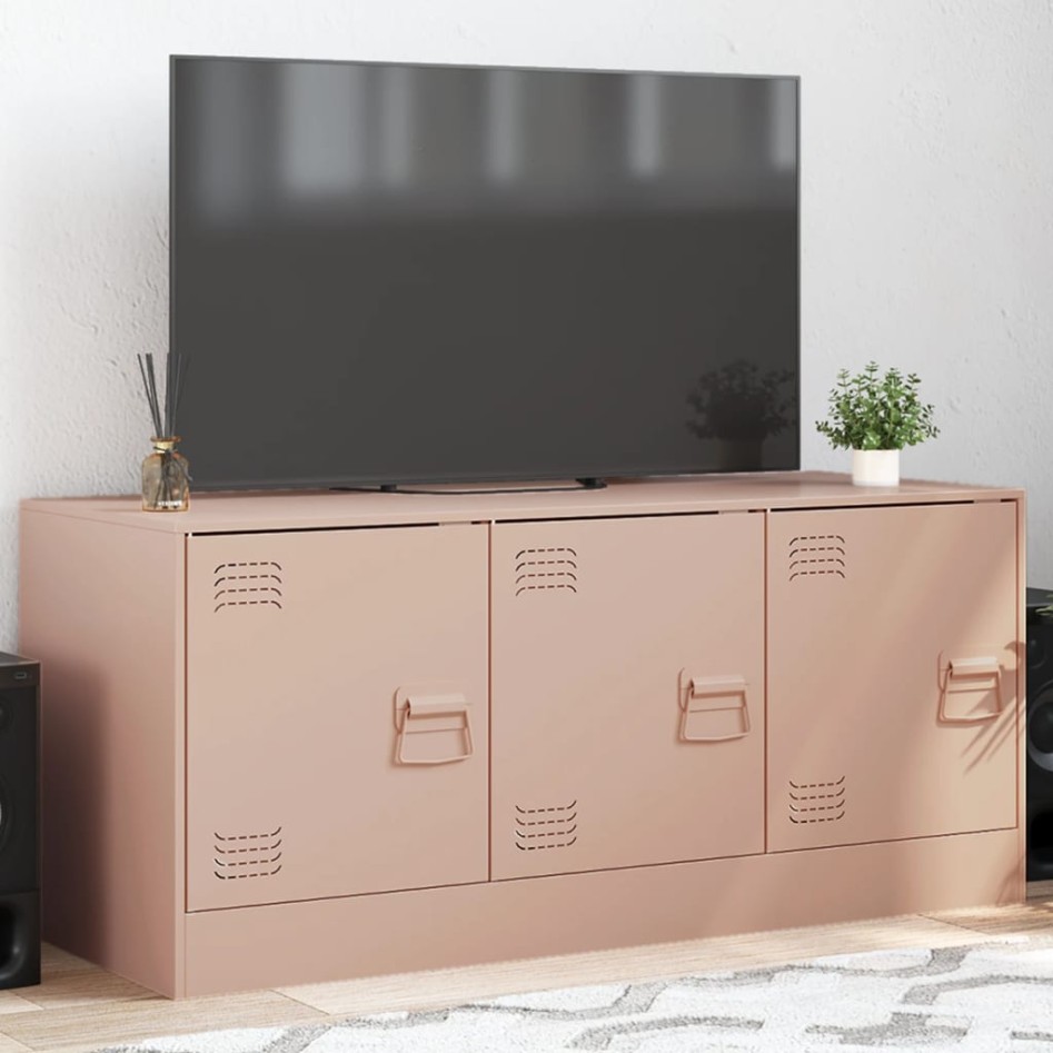 Mueble para TV de acero rosa 99x39x44