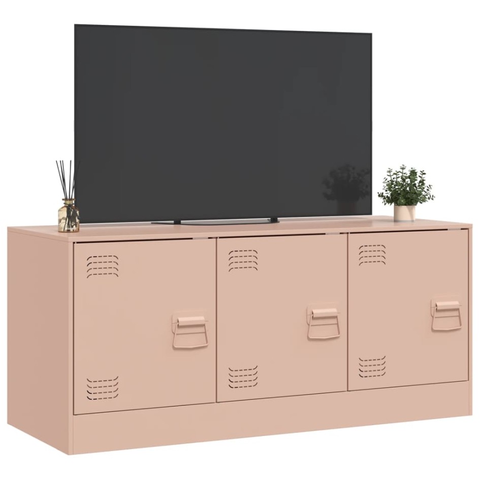 Mueble para TV de acero rosa 99x39x44