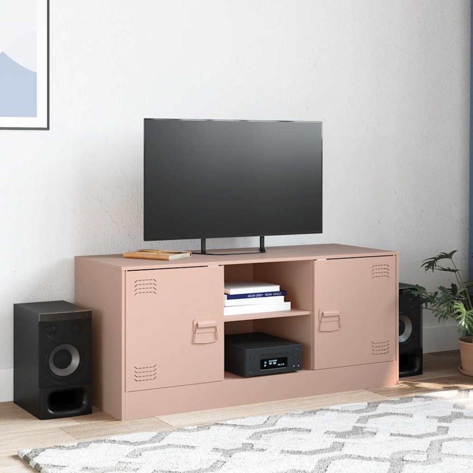 Mueble para TV de acero rosa 99x39x44