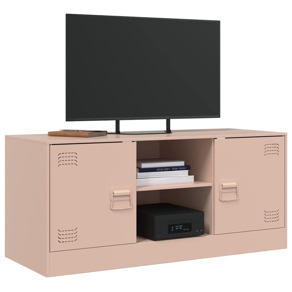 Mueble para TV de acero rosa 99x39x44