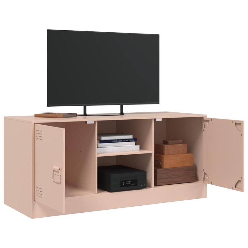 Mueble para TV de acero rosa 99x39x44
