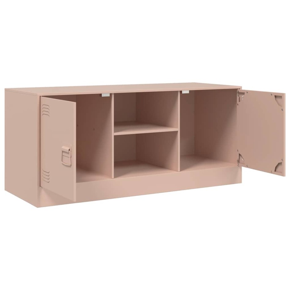 Mueble para TV de acero rosa 99x39x44