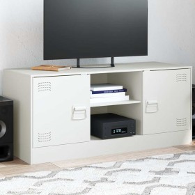 Mueble para TV de acero blanco 99x39x44
