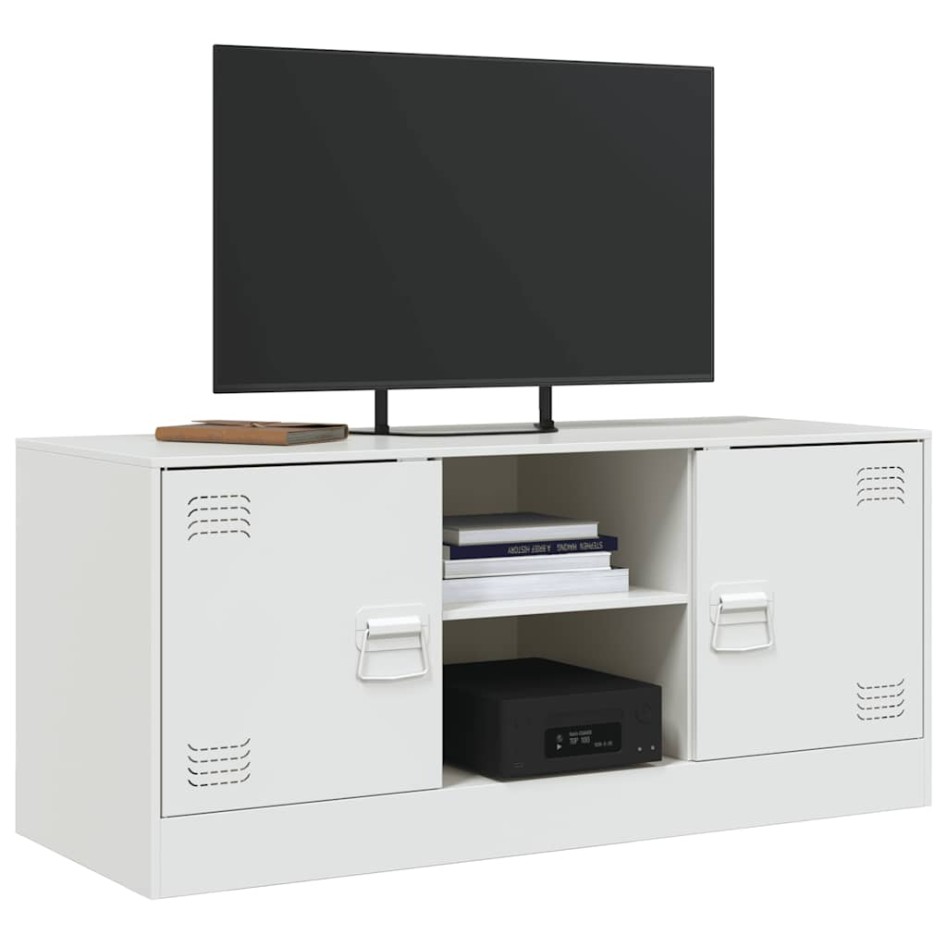 Mueble para TV de acero blanco 99x39x44