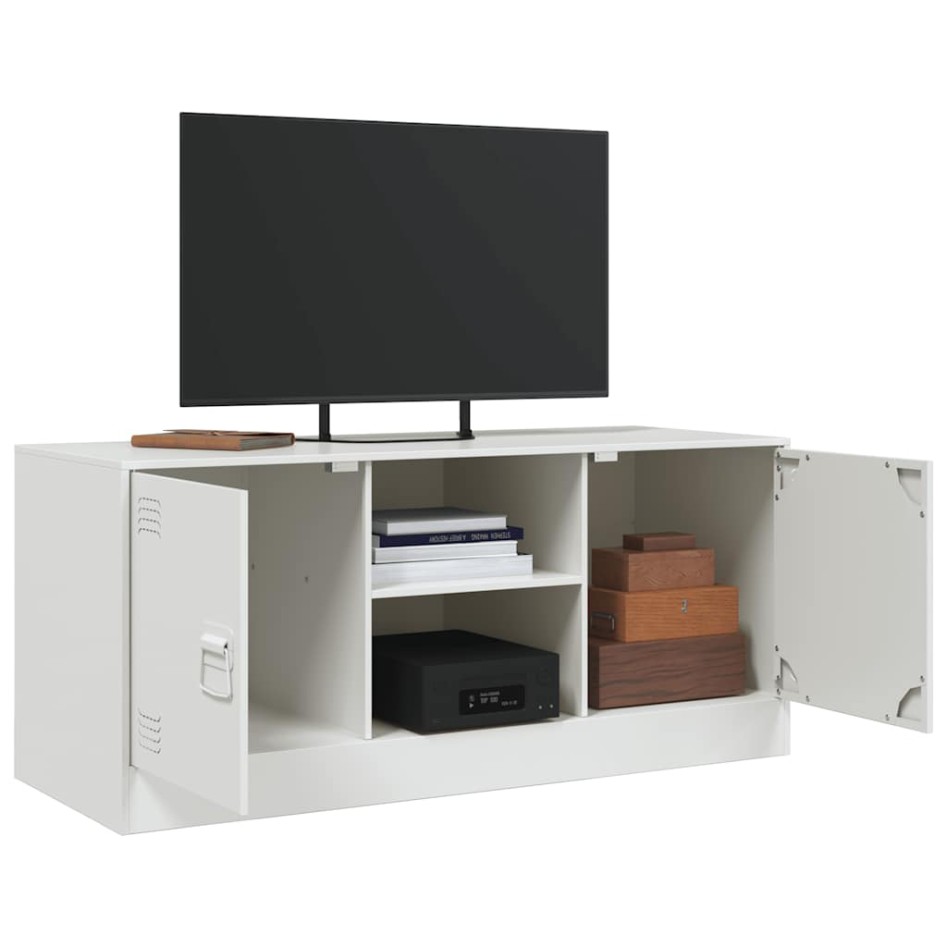 Mueble para TV de acero blanco 99x39x44