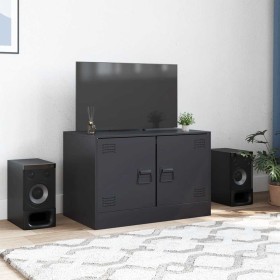 Mueble para TV de acero negro 67x39x44