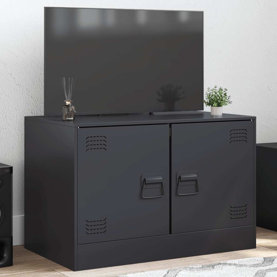 Mueble para TV de acero negro 67x39x44