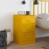 Mesita de noche acero amarillo mostaza 34,5x39x62